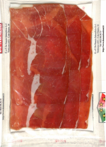 prosciutto crudo affettato sottovuoto