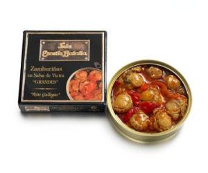 Canned Queen Scallops in king  scallop sauce (6/9 pieces)